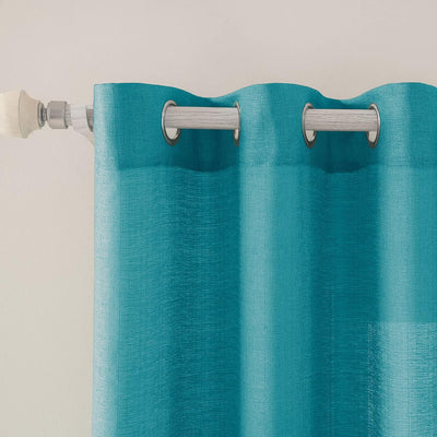 MIULEE 2er Set Voile Vorhang Sheer Leinenvorhang mit Ösen Transparente Unregelmässige Textur Gardine
