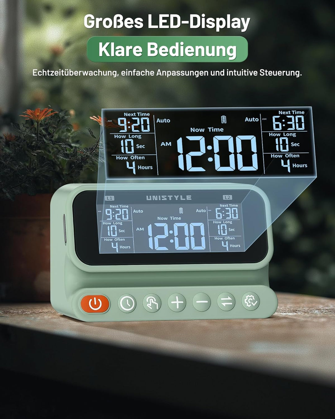 Unistyle Automatische Bewässerung, Doppelpumpe, Einstellbare Wassermenge, Pflanzenbewässerung indoor