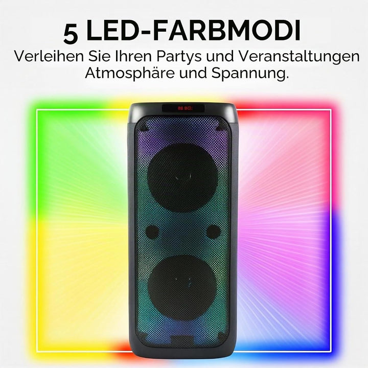 INTEMPO EE7515BLKSTKEU7 Bluetooth Karaoke Lautsprecher - Party-Stereolautsprecher mit Kabelmikrofon,