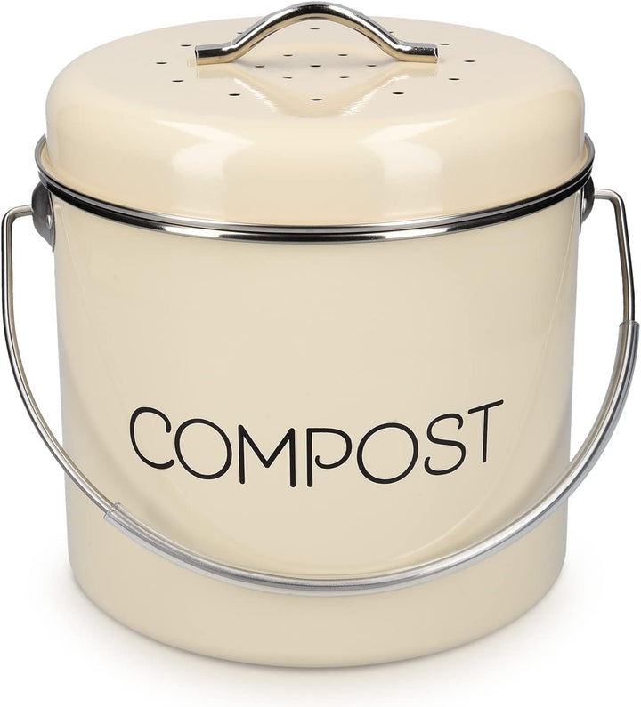 Navaris Komposteimer Mülleimer Abfalleimer für Biomüll - 5l Eimer für Müll - Bioabfallbehälter mit S