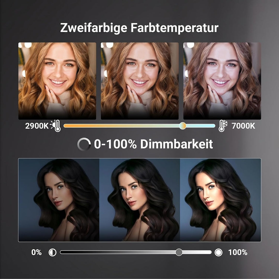 NEEWER 12" Selfie Ringlicht mit App Steuerung/Fernbedienung/Stativ, 3200mAh, zweifarbige LED, CRI 95