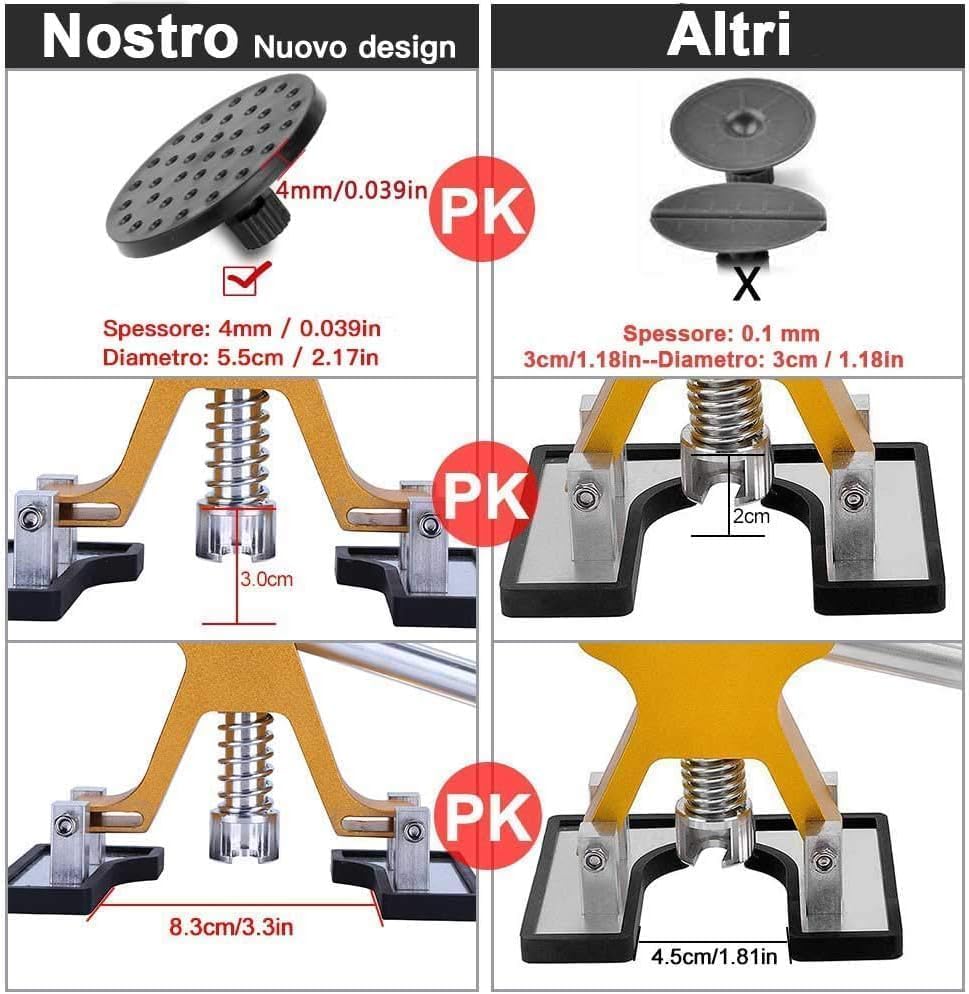Manelord Auto Dellen Reparatur Ausbeulwerkzeug, Car Paintless Dent Removal Kit, DIY Golden Lifter fü