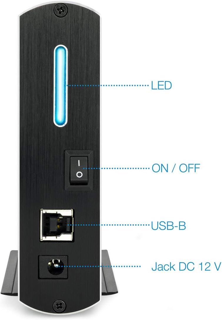 TOOQ TQE-3531B - 3,5"-HDD-Gehäuse, (SATA I/II/III, USB 3.0), Aluminium, LED-Anzeige, Schwarz