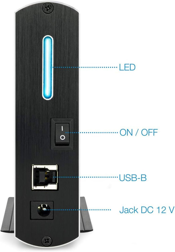 TOOQ TQE-3531B - 3,5"-HDD-Gehäuse, (SATA I/II/III, USB 3.0), Aluminium, LED-Anzeige, Schwarz