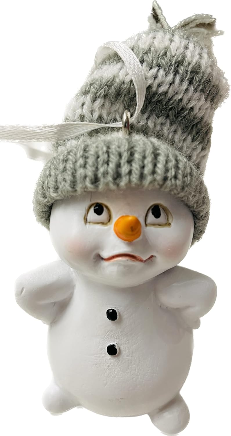 khevga Weihnachtsdeko Deko-Figuren Schneemann Anhänger grau im 4er Grau-hängend, Grau-hängend
