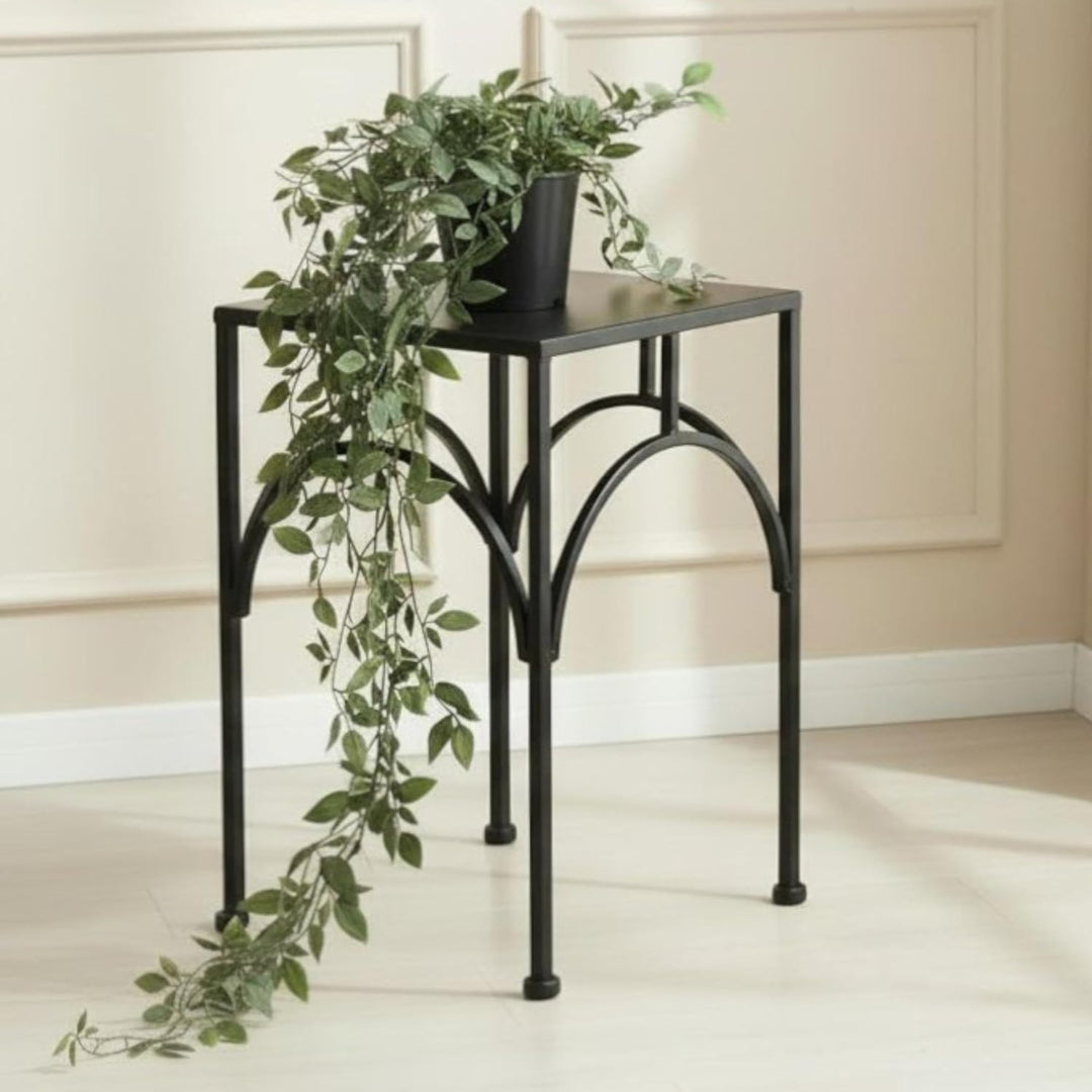 DanDiBo Blumenhocker Metall Schwarz Eckig Blumenständer Beistelltisch 96449 Blumensäule Pflanzenhock