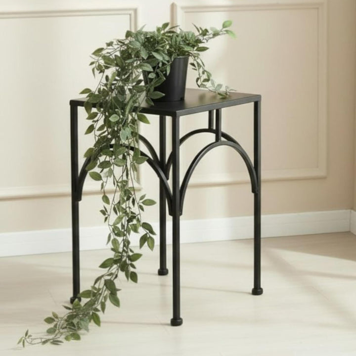 DanDiBo Blumenhocker Metall Schwarz Eckig Blumenständer Beistelltisch 96449 Blumensäule Pflanzenhock