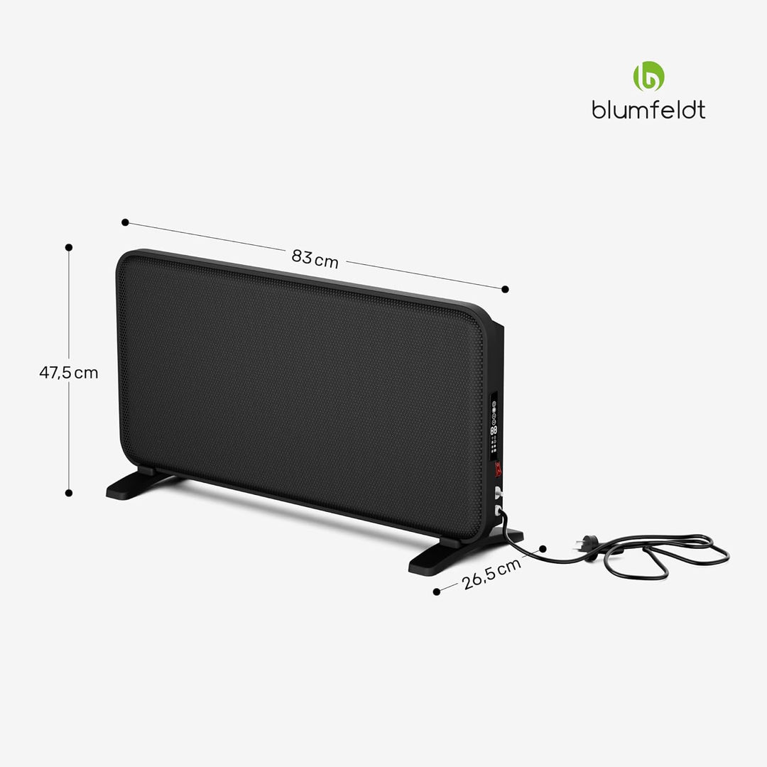 blumfeldt Infrarotheizung 2000 W – Wandmontage & Standgerät, Graphen-Heizelement, App & Touch-Steuer