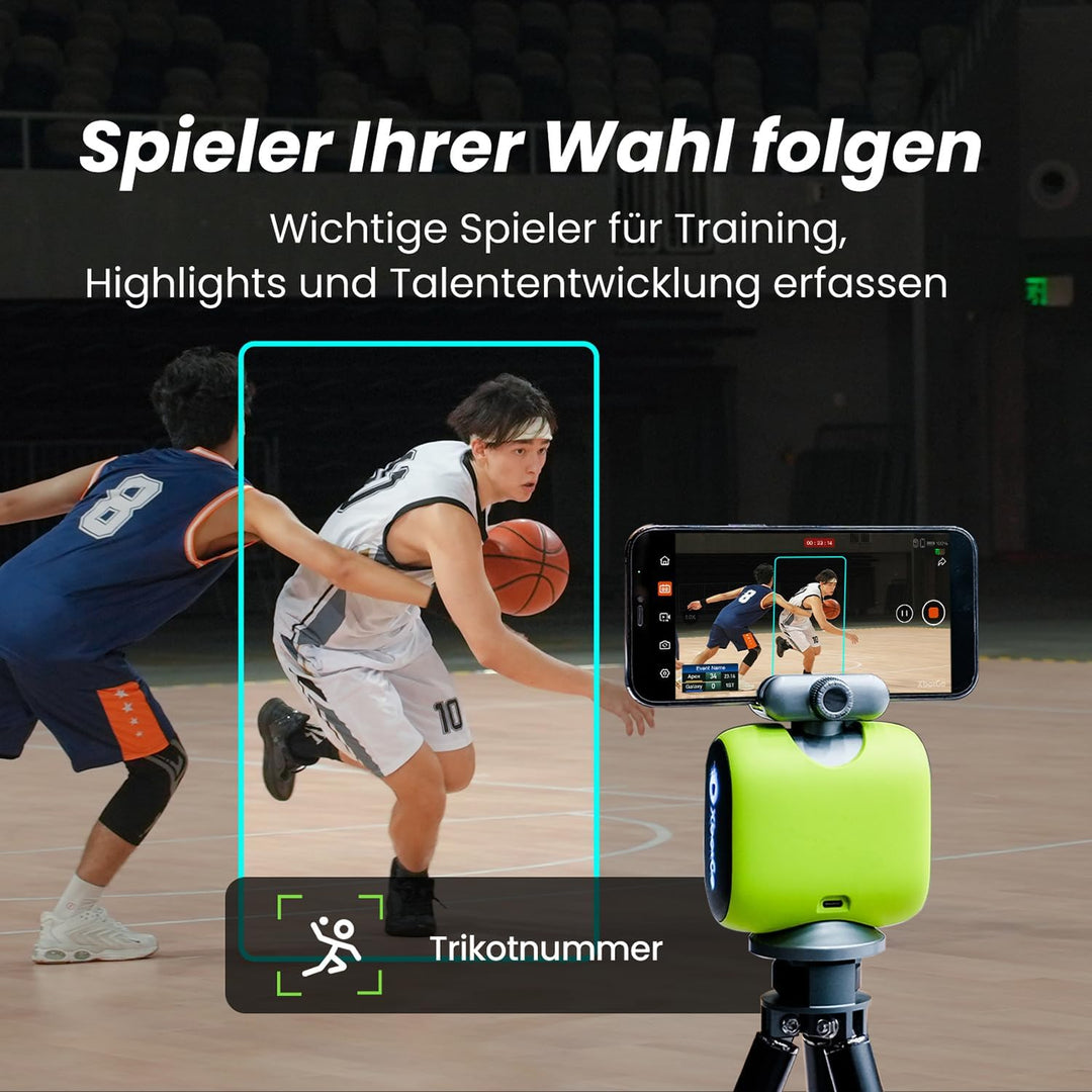 XbotGo Chameleon KI Team Sports Action Cam 4K 60FPS - Automatisch Verfolgen Fussball und Basketball,