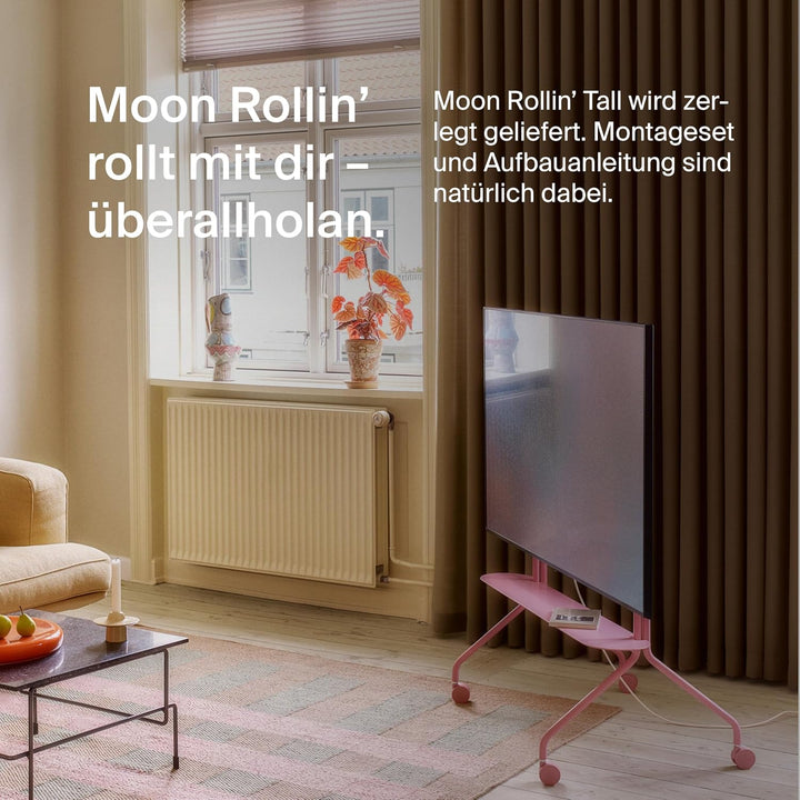 Pedestal Moon Rollin’ TV Ständer mit Rollen für Fernseher 44–60 Zoll | Fernsehständer &amp; TV Wagen | T