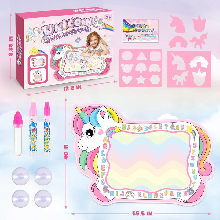 Einhorn Geschenke für Mädchen, Aqua Wasser Matte Doodle Spielzeug ab 1 2 3 4 5 6 Jahre Mädchen Gesch