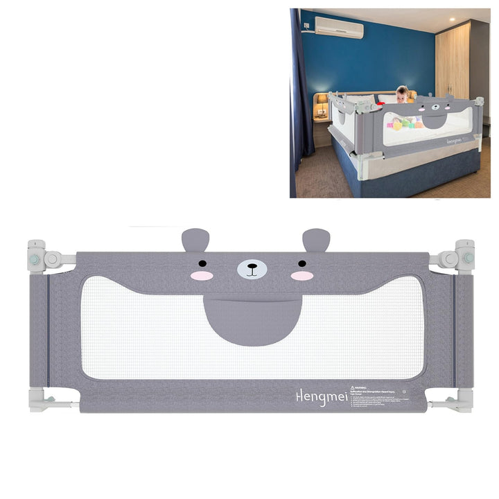 Bettgitter Rausfallschutz Bett Höhenverstellbar 150cm Bettschutzgitter mit Schnallendesign für Babys