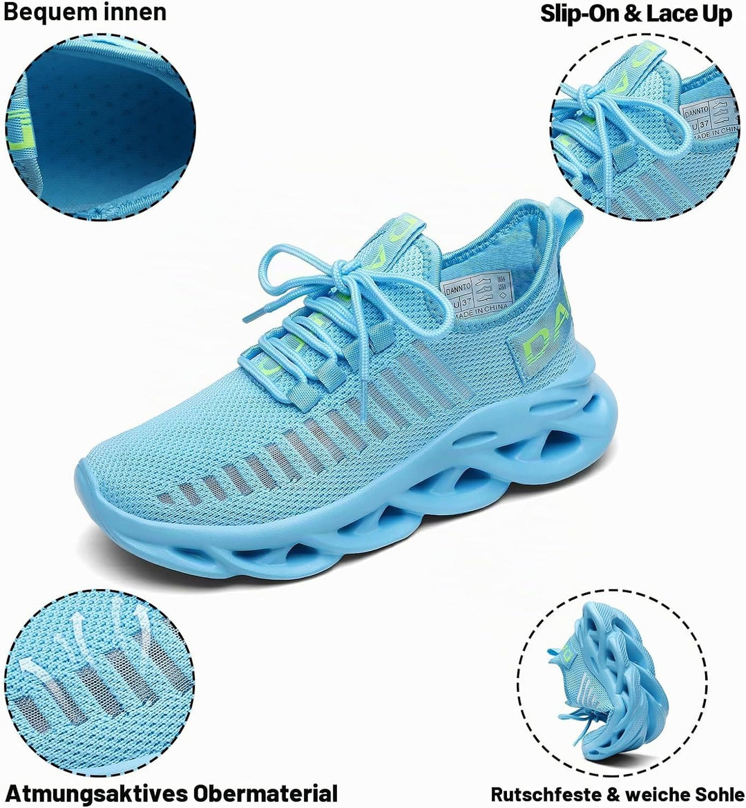DANNTO Laufschuhe Herren Turnschuhe Damen Sneaker Leichte Atmungsaktiv rutschfeste Sportschuhe Gym F
