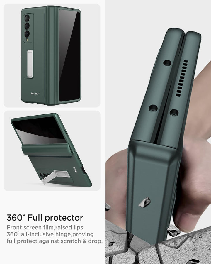 Miimall Kompatibel mit Samsung Galaxy Z Fold 3 Hülle mit Displayschutz Anti-Peeping+Magnetischer Sch