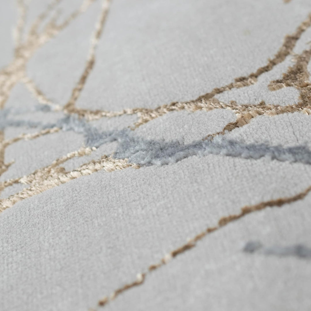Teppich-Traum LÄUFER Designer Teppich Flur Wohn- & Schlafzimmer abstraktes Ästemuster Gold Grösse 60