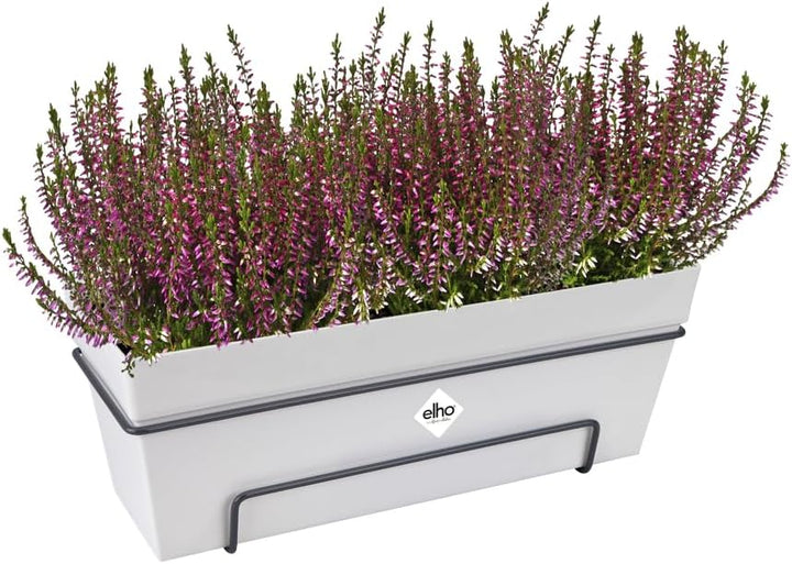 elho Loft Urban Balkonkasten Allin 1 50 - Übertopf für Balkon &amp; Aussen - Ø 49.0 x H 20.5 cm - Weiss/