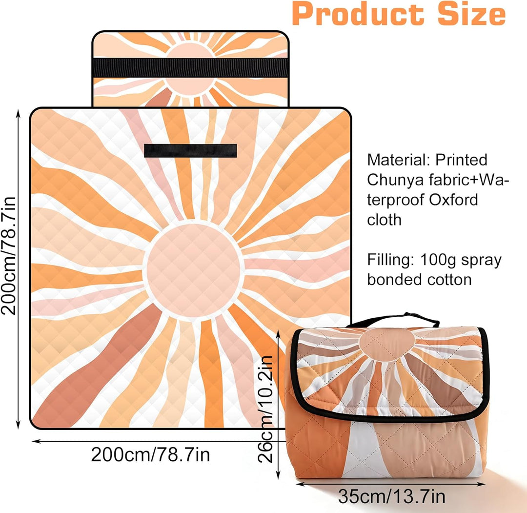 Picknickdecke, 200x200cm Faltbare Picnic Blanket, Waschbare Campingdecke, Leicht Zu Tragen Stranddec