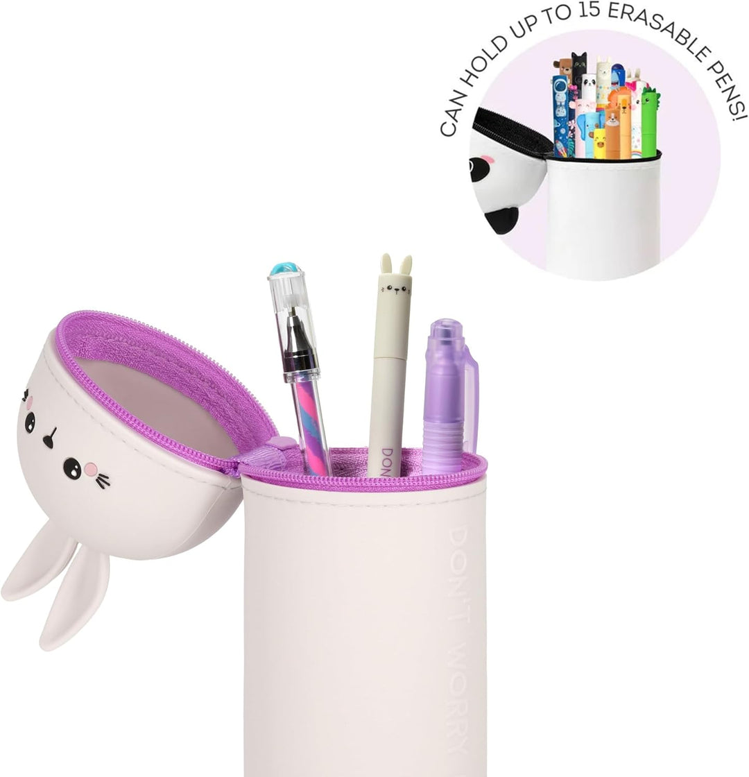 Legami - 2-in-1 Weiche Silikontasche - Kawaii,Tischstifthalter, Reissverschluss, Silikon, Stiftetasc