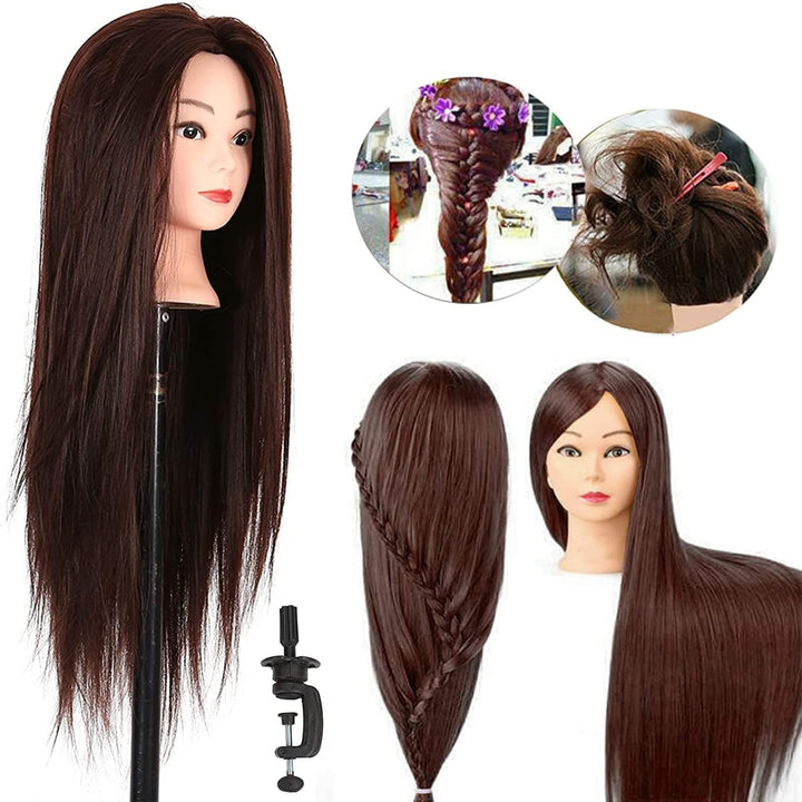 Youyijia Übungskopf Trainingsköpfe 24" Frisierkopf Haar Mit Halter Trainingskopf Frisurenkopf Puppen