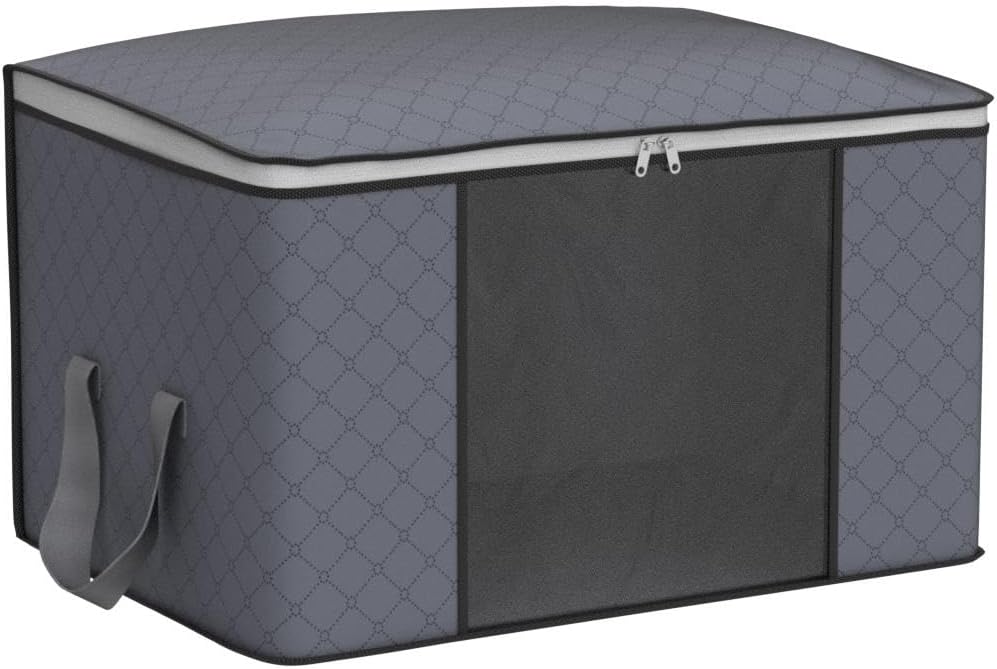AIOR 4 Stück 90L Gross Aufbewahrungstasche, Faltbare Unterbett Kleideraufbewahrung Schrank Organizer