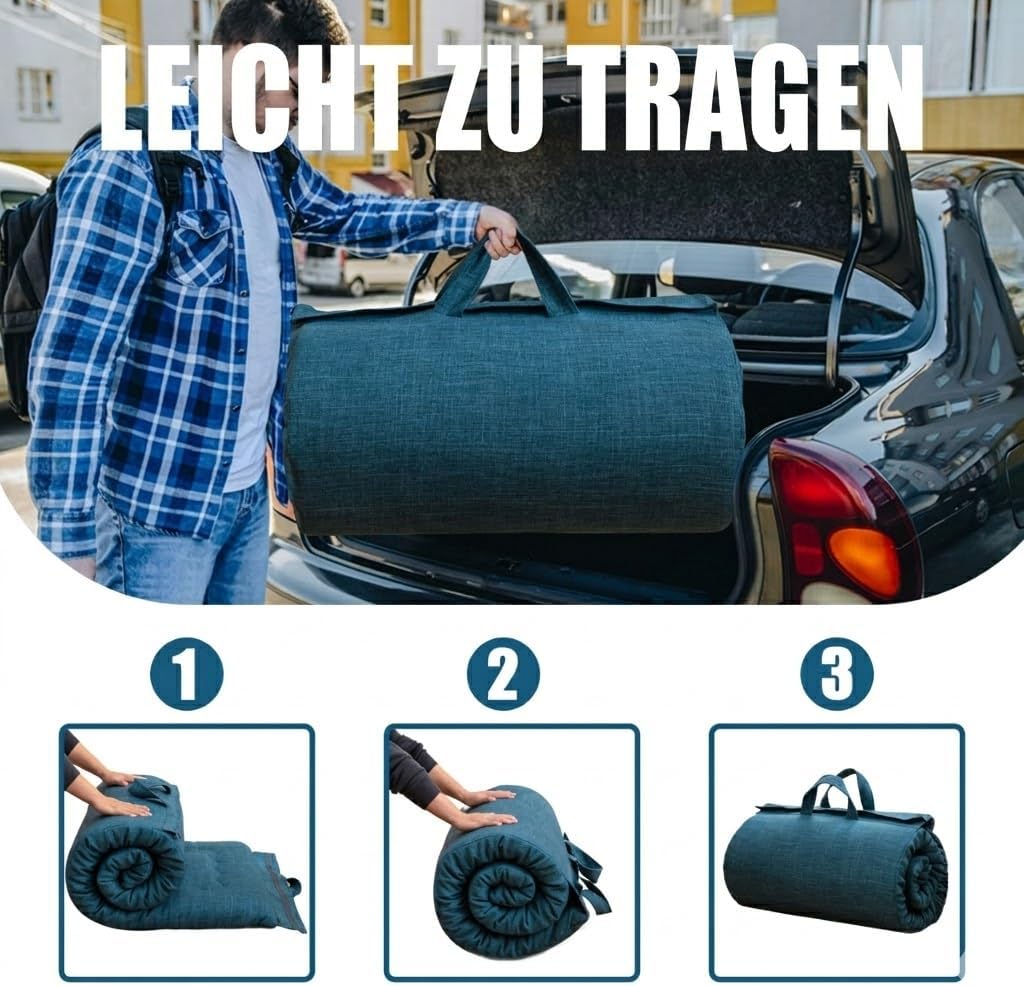 MAXYOYO Tragbare Faltbare Futon -Matratze, Hypoallergene Stoff- Und Speicherschaummatratzenpads Mit