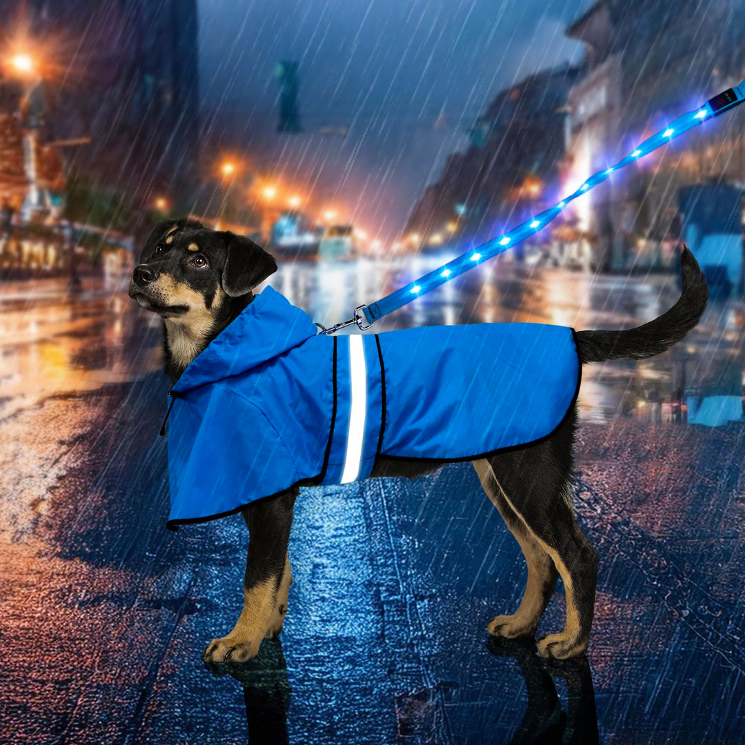 Weesiber Reflektierender wasserdichter Hunde-Regenmantel – verstellbare Haustierjacke, leichter Hund