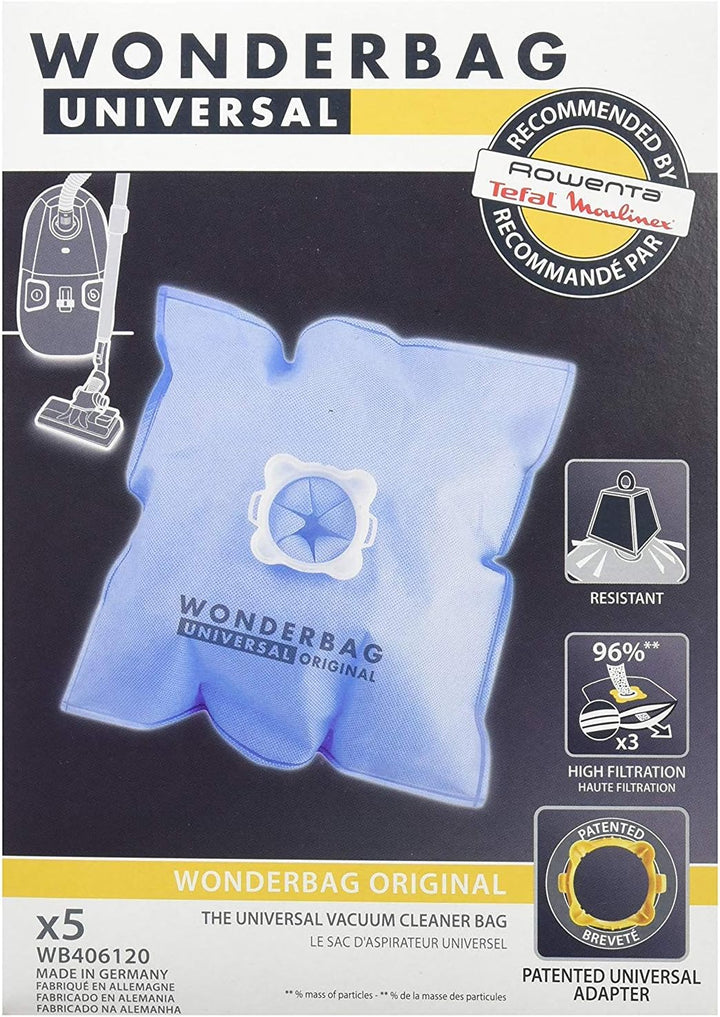 WPRO WB406-MW Wonderbag Classic Staubsaugerbeutel, 5 Beutel