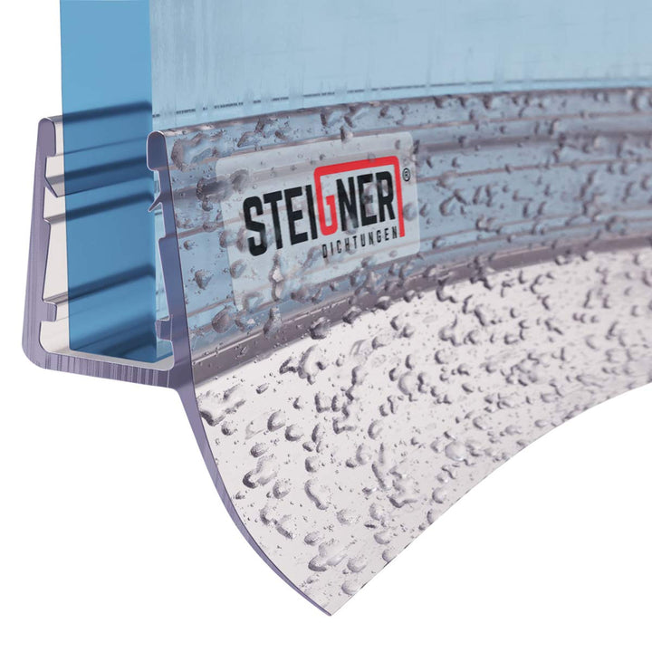 STEIGNER Duschdichtung, 120cm, Glasstärke 6/7/ 8 mm, Vorgebogene PVC Ersatzdichtung für Runddusche,