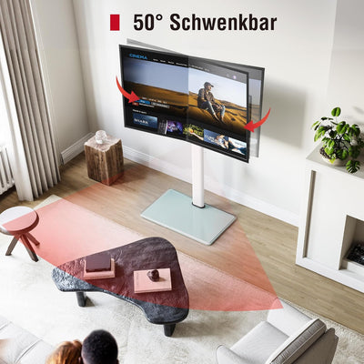 AOKCOS TV Ständer Bodenständer Höher 1.6m für 43-75 85 Zoll Fernseher, Neigbar Schwenkbar Höhenverst