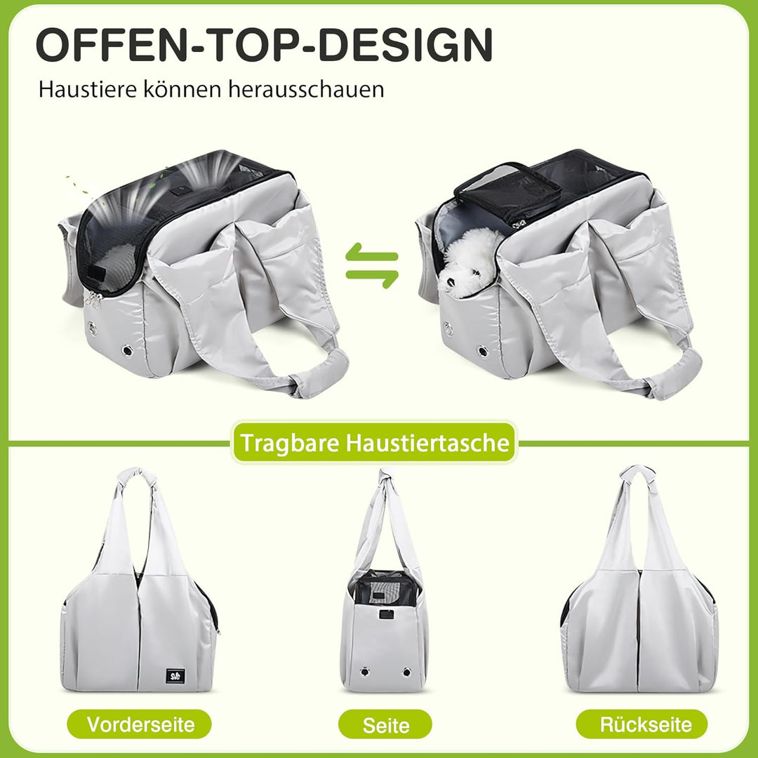 ALLSOPETS Hundetasche Leichte FaltbareTragetasche mit Sicherheitsleine Hände Frei Reisetasche Schult