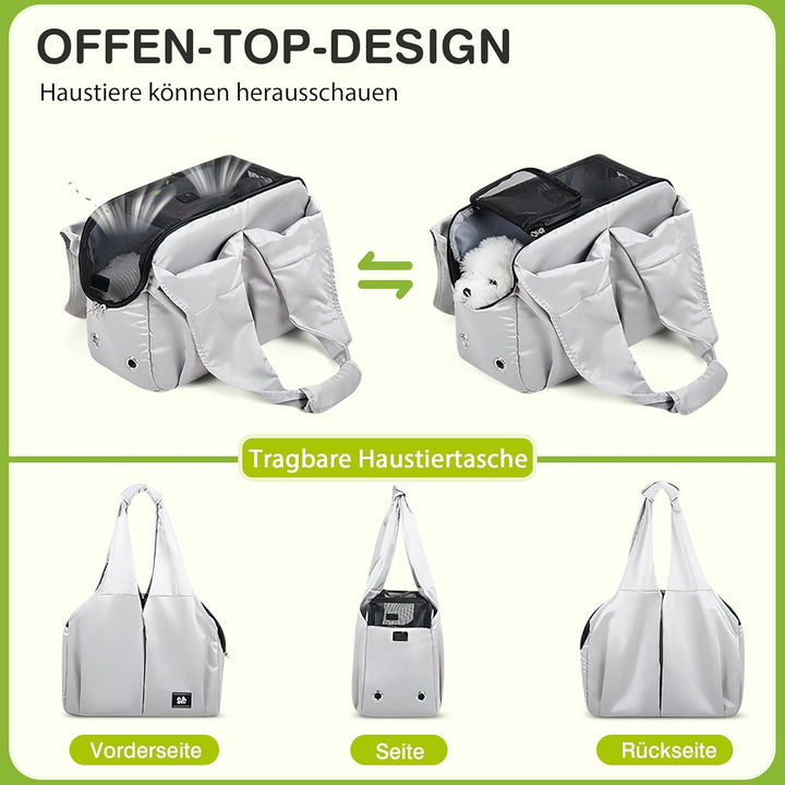 ALLSOPETS Hundetasche Leichte FaltbareTragetasche mit Sicherheitsleine Hände Frei Reisetasche Schult