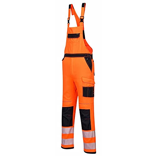 Portwest PW344 - PW3 Hi-Vis Bib & Brace (Small, Orange/Black), S Orange