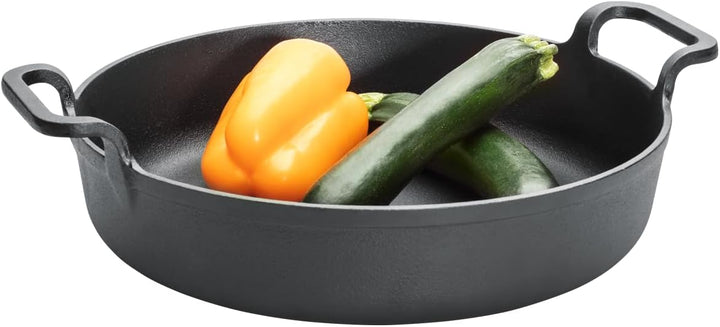CHEF CUISINE Gusseisenpfanne, Grillpfanne, Induktion, 31 cm, auch auf dem Grill und im Backofen, mat
