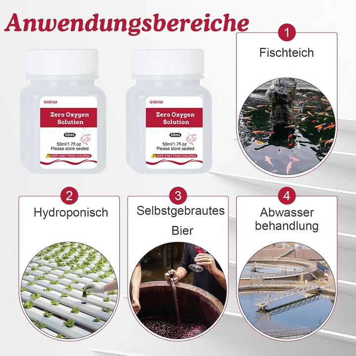 Null-Sauerstoff-Kalibrierlösung für Sauerstoffmessgeräte, 4 Flaschen à 50 ml Null-Sauerstoff-DO-Stan