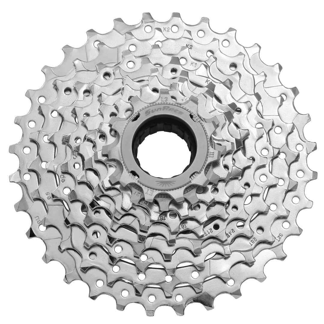 Sunrace Unisex – Erwachsene Mfex9-9Au Schraubzahnkranz, Silber, 9 Fach