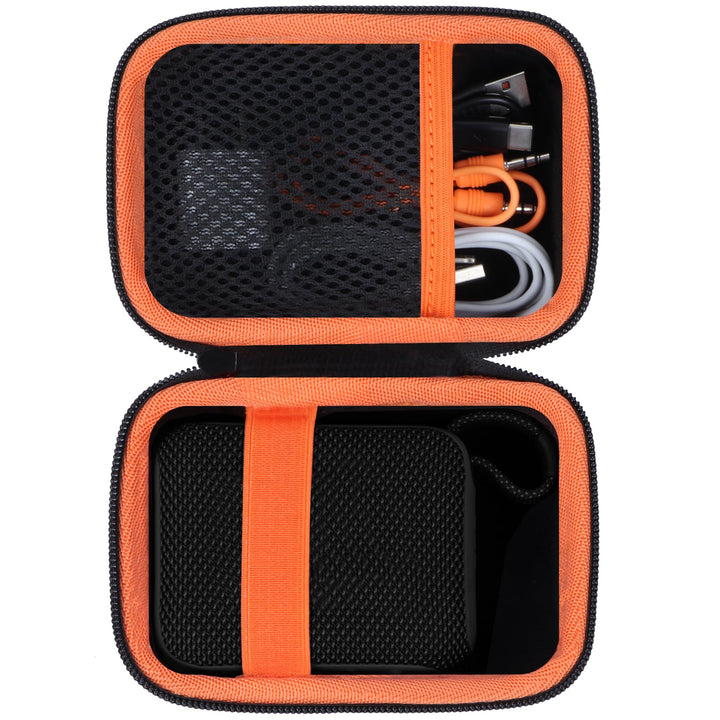 Hart Reise Schutz Hülle Etui Tasche für JBL Go 4 / JBL GO 3 Tragbaren Bluetooth-Lautsprecher (Schwar