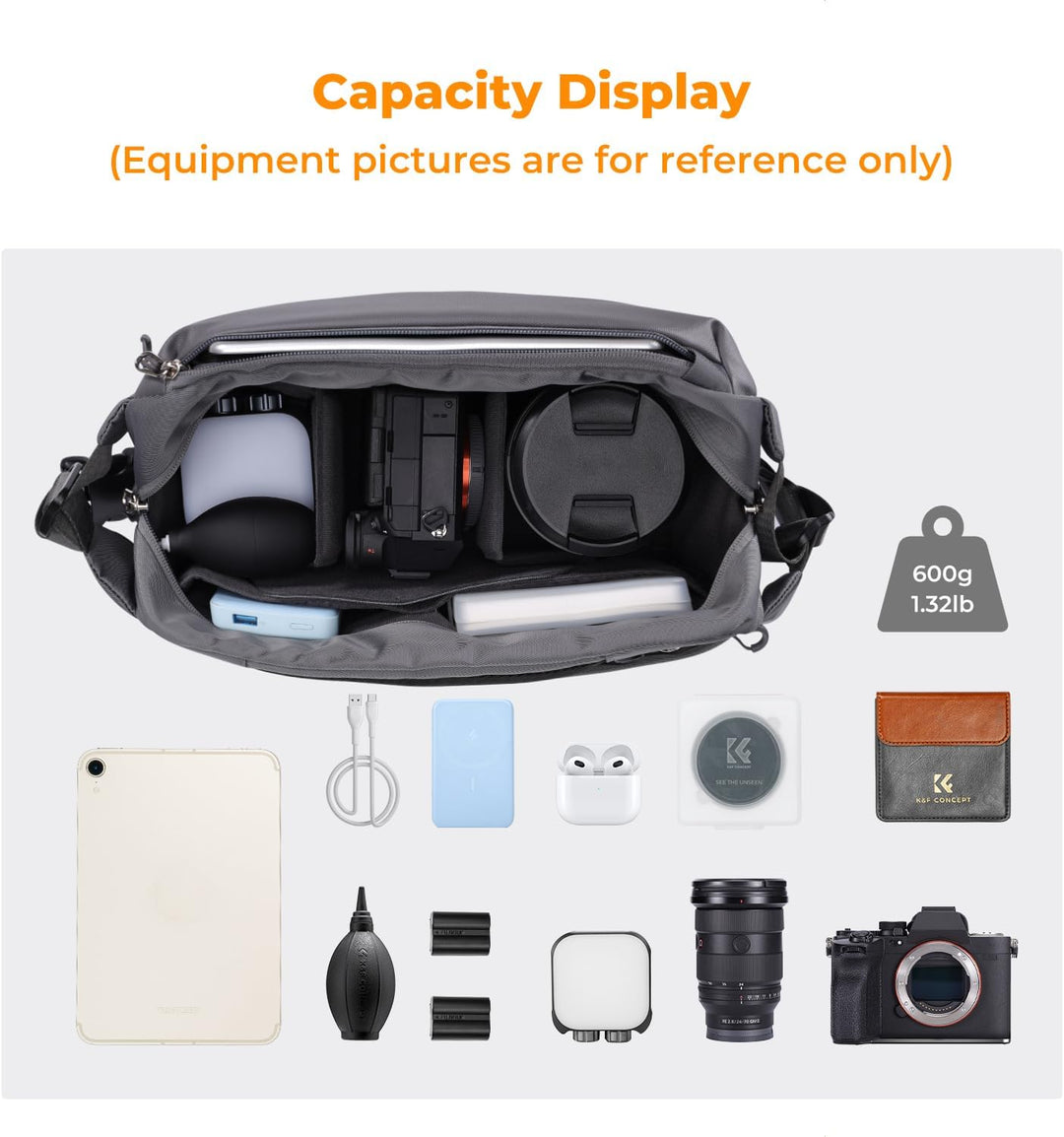 K&amp;F Concept Kamera-Rucksack, Schultertasche, quadratische Tasche, Taschen für Fotografen, Kamera-Rec