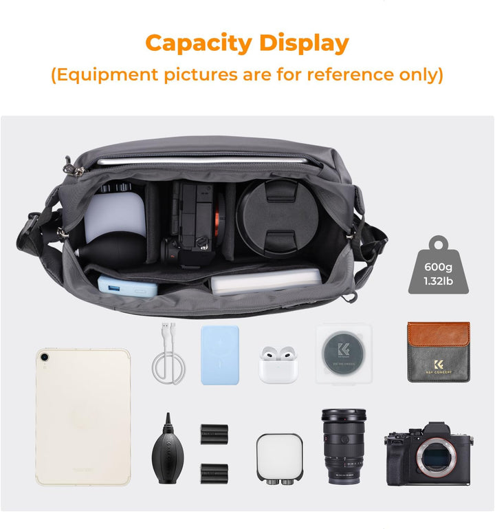 K&amp;F Concept Kamera-Rucksack, Schultertasche, quadratische Tasche, Taschen für Fotografen, Kamera-Rec