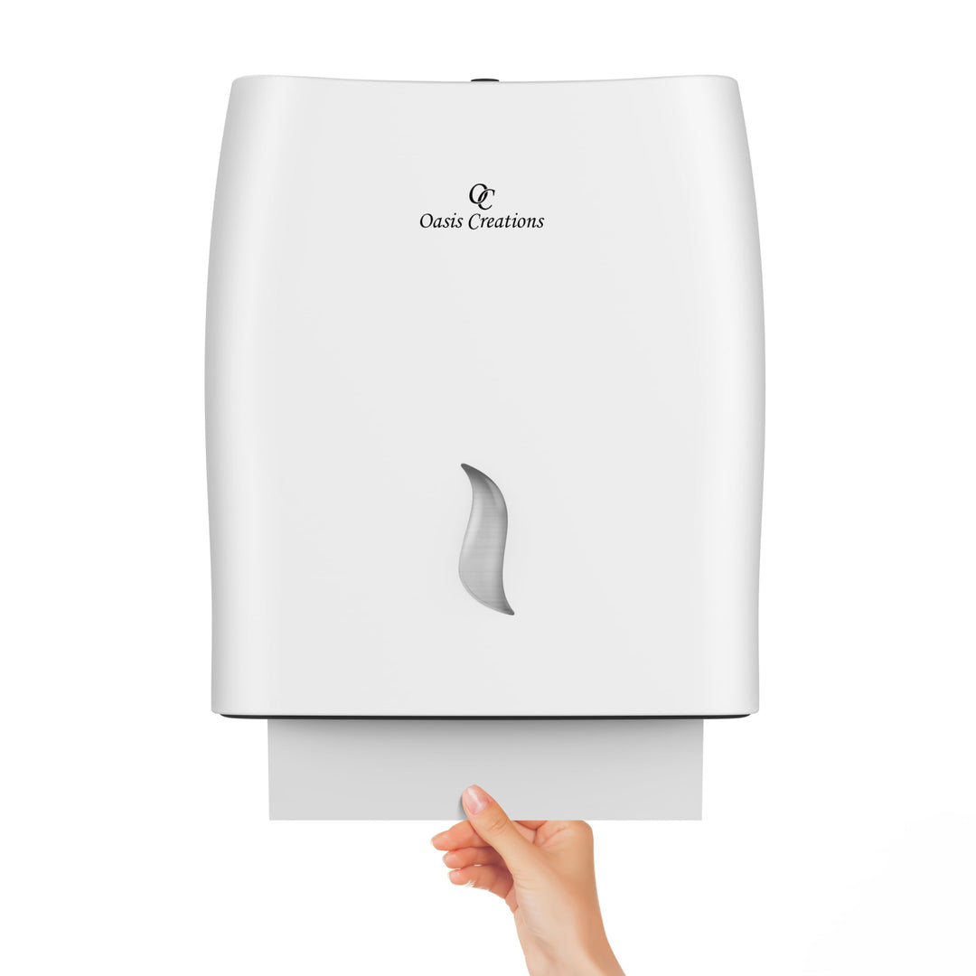 Oasis Creations Berührungsloser Papierhandtuchspender für 500 multifunktionale Taschentücher, Badezi