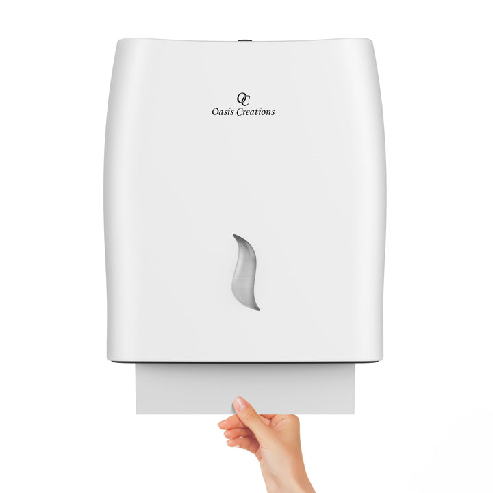 Oasis Creations Berührungsloser Papierhandtuchspender für 500 multifunktionale Taschentücher, Badezi