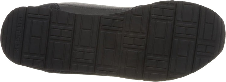 Tommy Hilfiger Herren Signature Ledersneaker Runner-Sneaker, Desert Sky