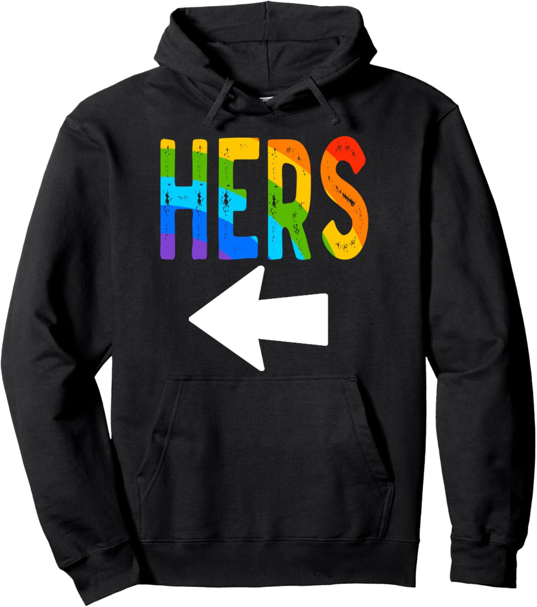 Lesbian Couples Matching Gay Pride LGBT Rainbow Funny Pullover Hoodie