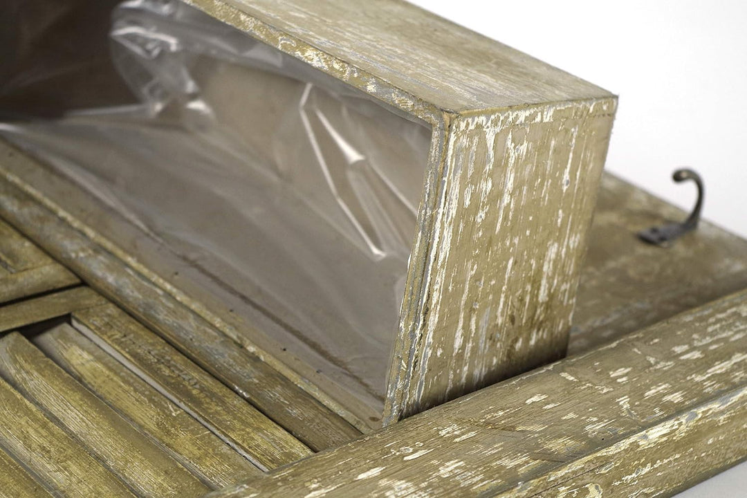 Kobolo Deko-Fensterladen - Holz - braun - Schublade zum Bepflanzen - 44x14x76