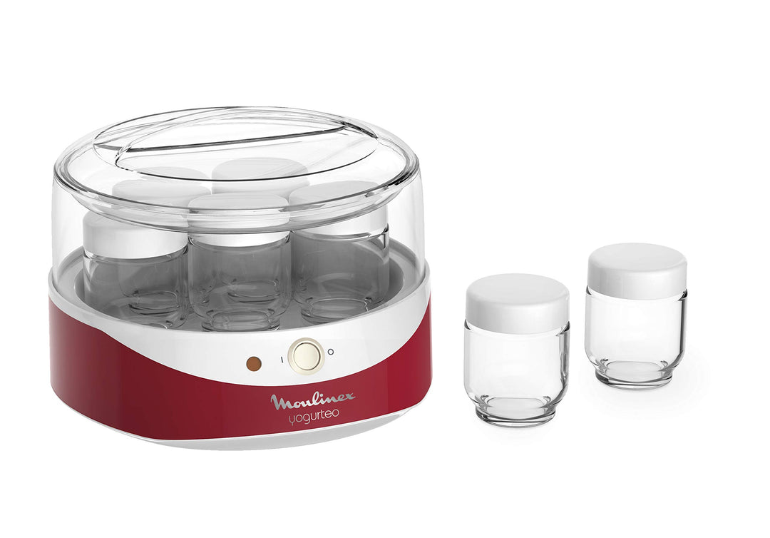 Moulinex Joghurtbereiter Yogurteo YG2295 | 7 Gläser je 160ml | Ein-/Ausschalter | Temperaturleuchte