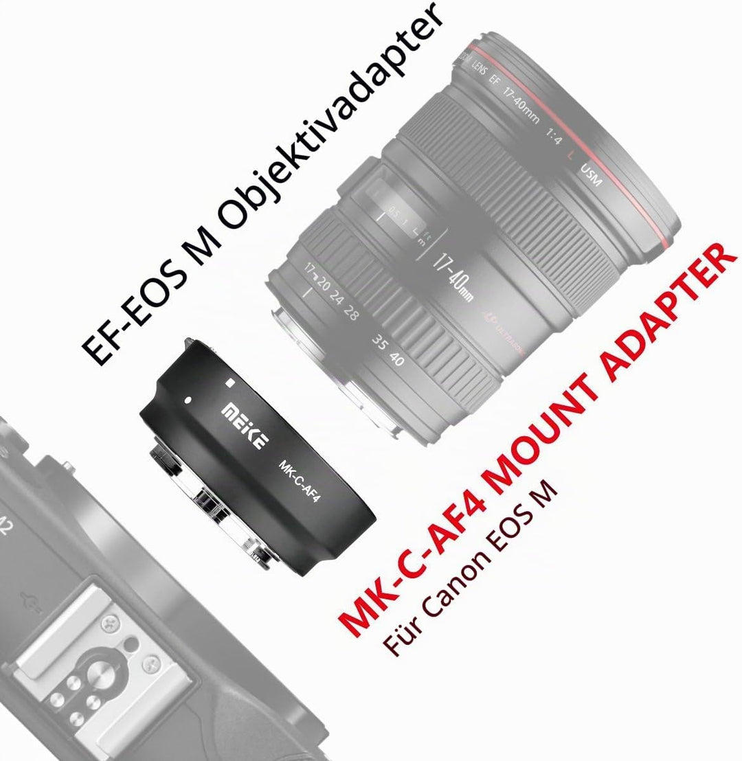 Meike MK-C-AF4 Adapter for Canon EF EF-S Lens Mount to EOS M EF-M Mirroless Camera