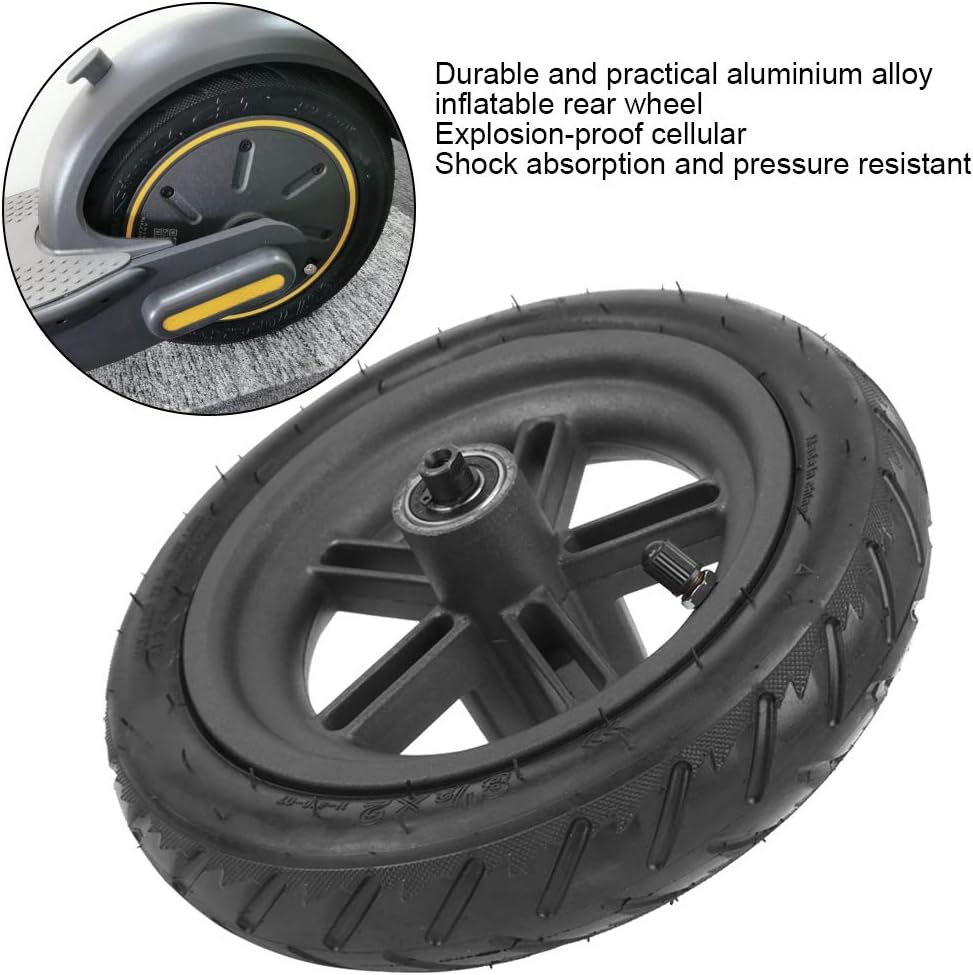 MAGT Xiaomi Pro Hinterrad, Hochwertiger Gummi, verschleissfest, langlebig, aufblasbar, Hinterradreif