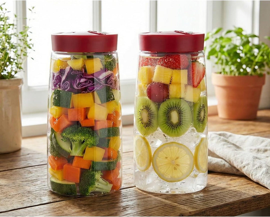 2 Stück Fermentierglas mit 1-Wege-Entlüftung, 2.2L kimchi behälter, Breiter Öffnung Einmachglas mit