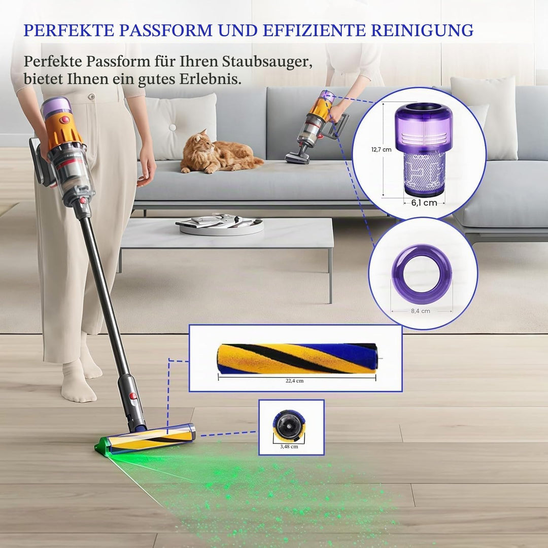 V12 Bürste für Dyson V12 Detect Slim Absolute Bürstenwalze Bürsten, Staubsauger Rolle Ersatzteile, B