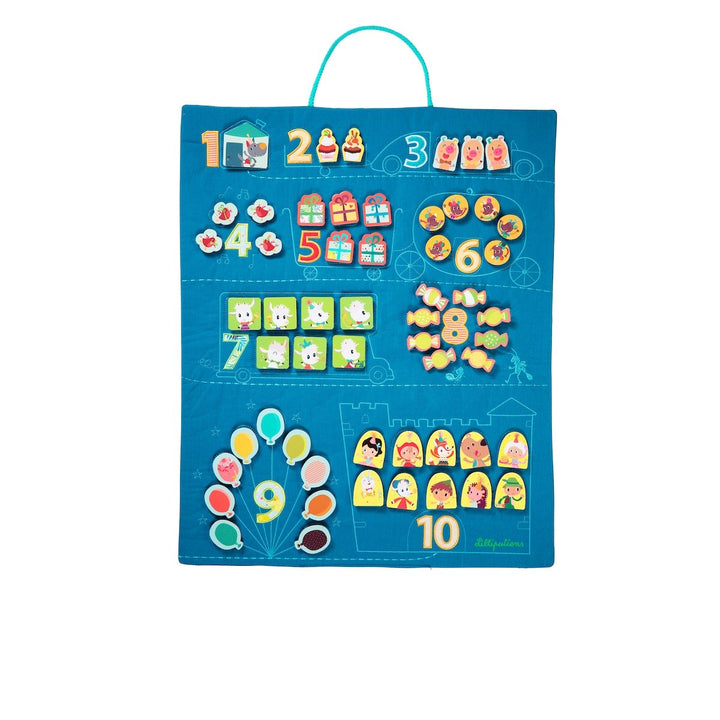 Lilliputiens 83079 Zähltafel für Kinder mit Aufhängung, Masse: 55x45x1cm, ab 3 Jahren