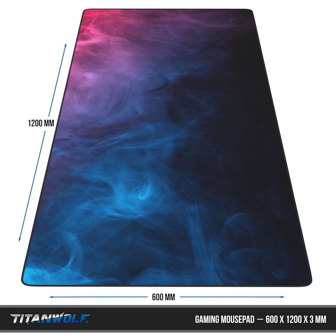 CSL - Übergrösse Mauspad Gaming Titanwolf 1200x600mm - XXXL Mousepad gross - Tischunterlage Large Si